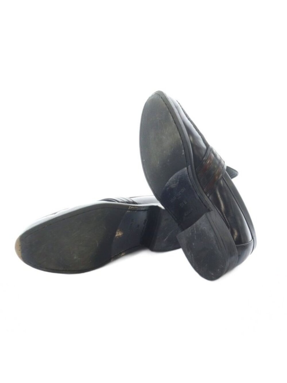 Louis Vuitton Loafers Leather Logo 5.5 Black MQ OH - Picture 7 of 10